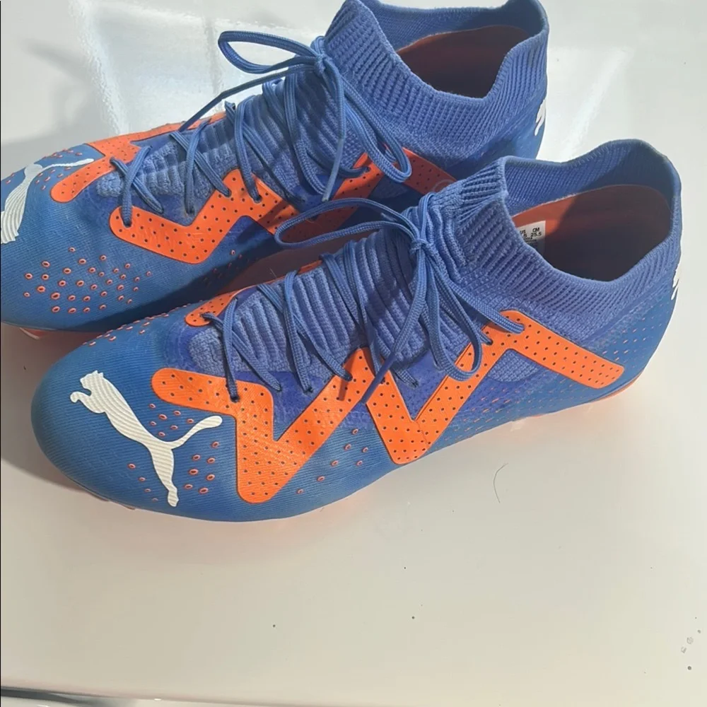 Puma Blue and Orange Men's Shoes - Picture 2 of 7